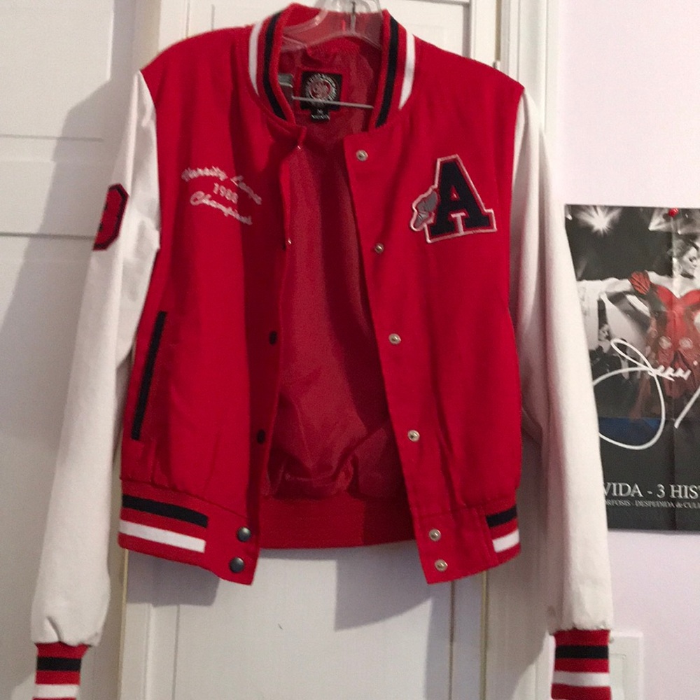 Red and White Varsity Jacket